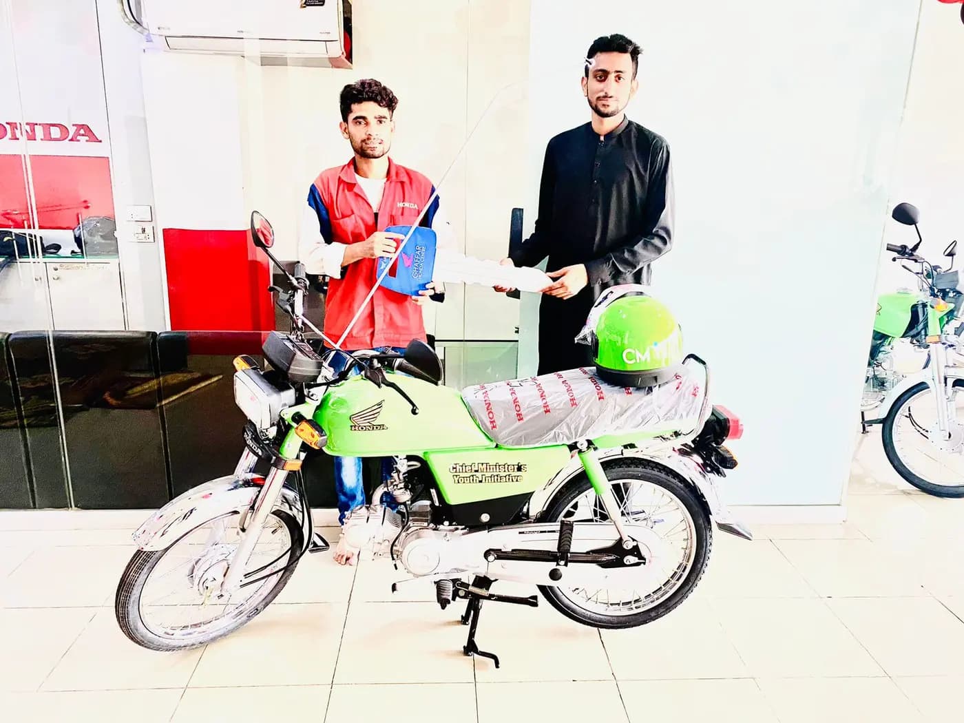 Scheme bikes being delivered to successful applicants — the program now covers Multan district