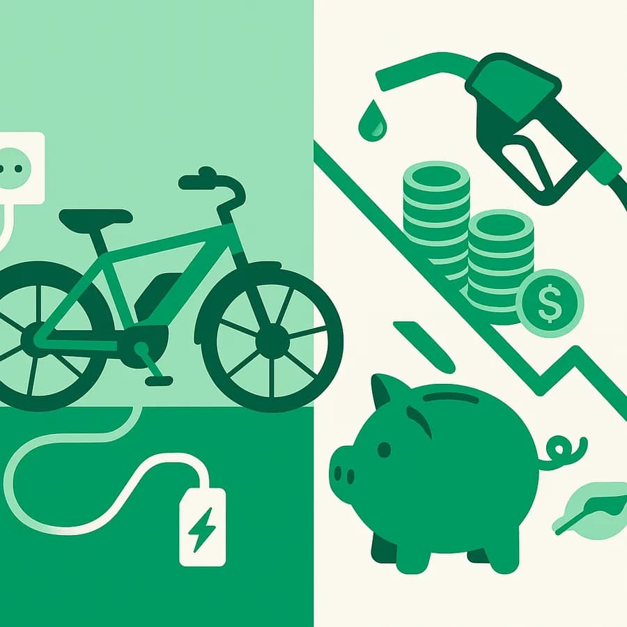 Illustration comparing electric charging costs with rising petrol costs